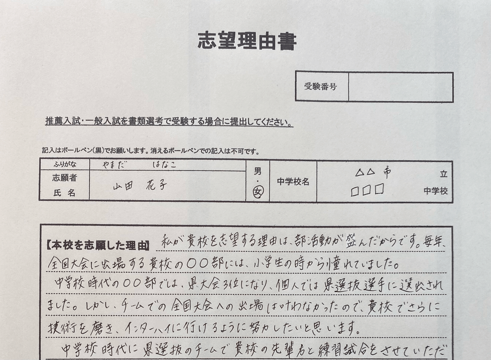 用紙に手書きした
